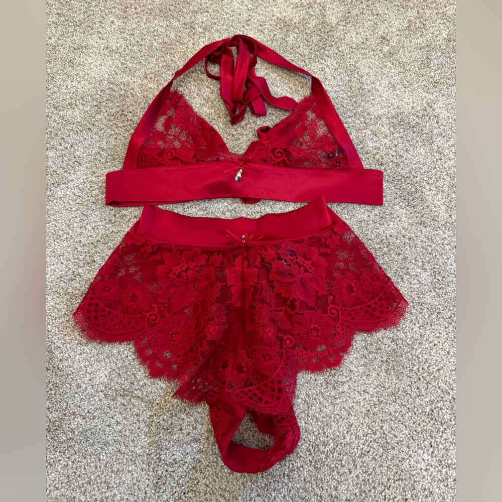 Honey Birdette Polly Red Shorts and Bralette Set